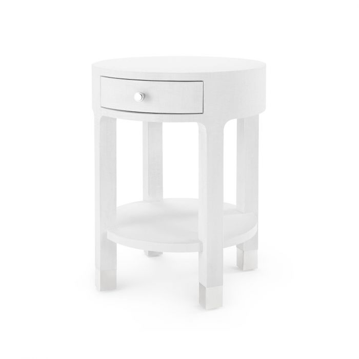 Dakota 1 Drawer Round Side Table Cream