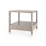 Alessandra 1-Drawer Side Table, Taupe Gray