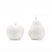 Apple & Pear Porcelain Figures, White