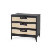 Astor 3-Drawer Side Table, Flat Black