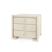 Blake 3-Drawer Side Table, Blanched Oak