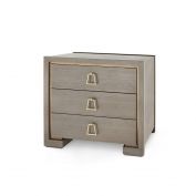 Blake 3-Drawer Side Table, Taupe Gray