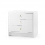 Bryant 3-Drawer Side Table, White Pearl