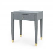 Claudette 1-Drawer Side Table, Gray and Brass