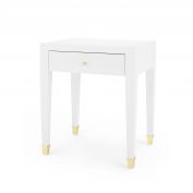 Claudette 1-Drawer Side Table, Cream