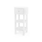 Claudette 1-Drawer Round Side Table, Cream