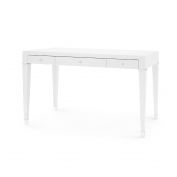 Claudette Desk, White and Nickel