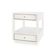 Carmen 2-Drawer Side Table, Chiffon White