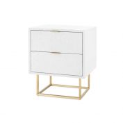 Cubik 2-Drawer Side Table, Chiffon White