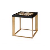 Calypso Side Table, Black and Gold Leaf