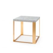 Calypso Side Table, Mottled Gray and Gold Leaf