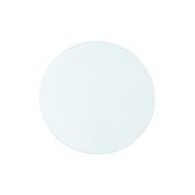 Dakota 1-Drawer Round Side Table Glass Top, Clear