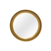Dorian Small Mirror, Antique Brass and Dark Bronze