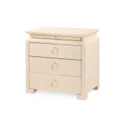 Elina 3-Drawer Side Table, Natural Twill