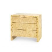 Emil 3-Drawer Side Table, Burl