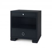 Frances 2-Drawer Side Table, Satin Black