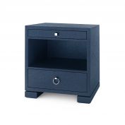 Frances 2-Drawer Side Table, Deep Navy