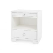 Frances 2-Drawer Side Table, Chiffon White