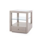 Gavin 1-Drawer Side Table, Taupe Gray