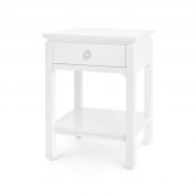 Harlow 1-Drawer Side Table, White Pearl