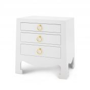 Jacqui 3-Drawer Side Table, Chiffon White