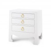 Jacqui 3-Drawer Side Table, Chiffon White