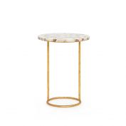 Jenay Side Table, Natural and Gold Leaf