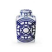 Jasper Square Jar, Blue and White