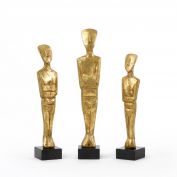 Lais Set of 3 Statues, Gold Leaf