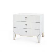 Madeline 3-Drawer Side Table, Platinum Shimmer