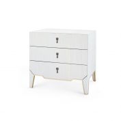 Madeline 3-Drawer Side Table, Platinum Shimmer