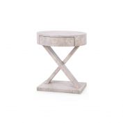 Modena 1-Drawer Side Table, Light Gray Burl