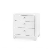 Madison 3-Drawer Side Table, Chiffon White