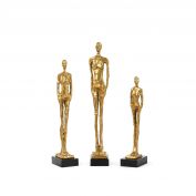 Miles Statues - Set of 3 Statues, Gold