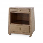 Ming 2-Drawer Side Table, Flax Brown