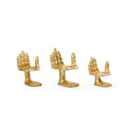 Mano Set of 3 Statues, Gold Leaf