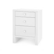 Morgan 3-Drawer Side Table, Chiffon White