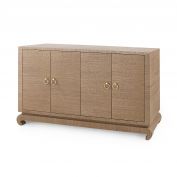 Meredith 4-Door Cabinet, Flax Brown