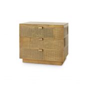 Mark 3-Drawer Side Table, Antique Brass