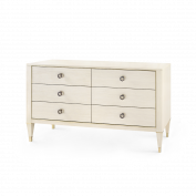 Morris Extra Large 6-Drawer, Blanched Oak and Champagne