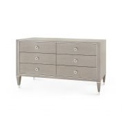 Morris Extra Large 6-Drawer, Taupe Gray and Nickel