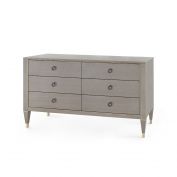 Morris Extra Large 6-Drawer, Taupe Gray and Champagne
