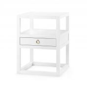 Newport 1-Drawer Side Table, White Pearl