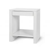 Odom 1-Drawer Side Table, White Pearl