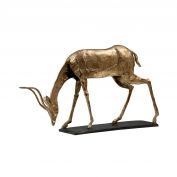 Oryx Curved Horn Statue, Gold