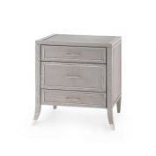 Paulina 3-Drawer Side Table, Soft Gray