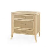 Paulina 3-Drawer Side Table, Natural and Camel
