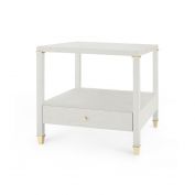 Pascal 1-Drawer Side Table, Silver Shimmer