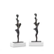 Spiral Small Statue Set of 2, Bronze