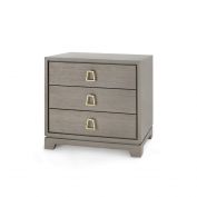 Stanford 3-Drawer Side Table, Taupe Gray